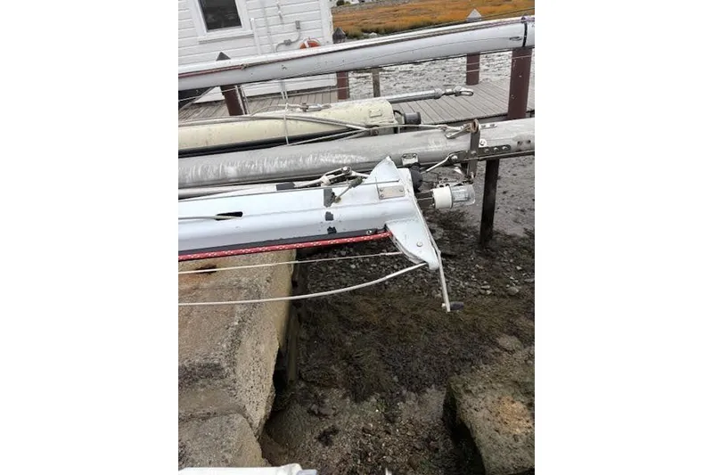 Slide: The Image of Mast of 1988 Tartan 31 Cutter Rigged Masthead Sloop on dockside. - 62