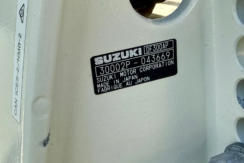 Slide: The Image of Label on Suzuki DF300AP engine, Sailfish 240 CC, 2016 model, made in Japan. - 59