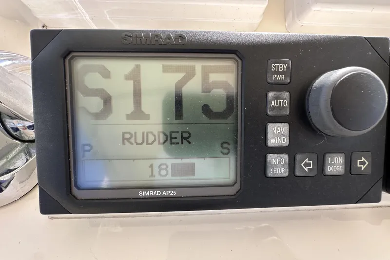 Slide: The Image of Simrad AP25 autopilot display on 2004 McKinna 57 PHMY Widebody yacht. - 100