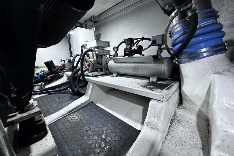 Slide: The Image of Engine room of 2004 McKinna 57 PHMY Widebody yacht with stabilization system. - 112