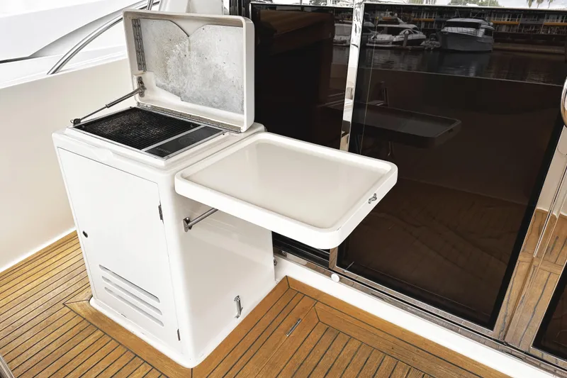 Slide: The Image of Outdoor grill and prep station on 2004 McKinna 57 PHMY yacht deck. - 25
