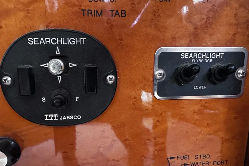 Slide: The Image of Control panel for searchlight on 2004 McKinna 57 PHMY Widebody yacht. - 63