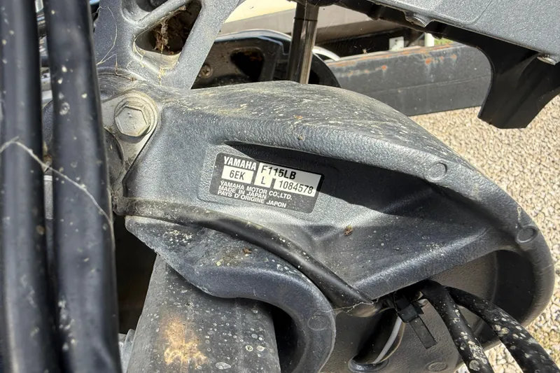 Slide: The Image of Close-up of a Yamaha motor part on a 2020 SunChaser Geneva Sport 22 LR DH. - 4