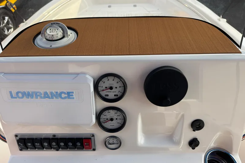 Slide: The Image of Side view of a 2017 Key West 189 FS boat with logo. - 22