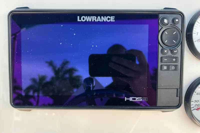 Slide: The Image of Yamaha tachometer on 2017 Key West 189 FS boat, displaying RPM gauge. - 34