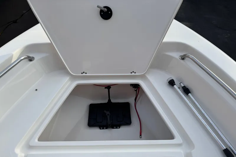 Slide: The Image of Bow area of a 2017 Key West 189 FS boat with storage compartment. - 39