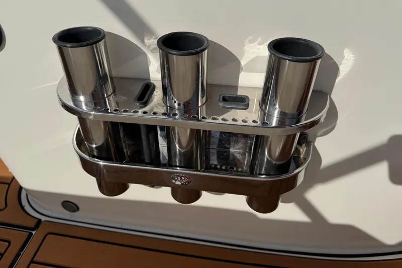 Slide: The Image of Interior view of 2017 Key West 189 FS boat with teak-style flooring. - 55