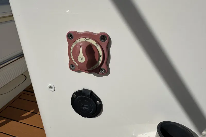 Slide: The Image of Close-up of a 2017 Key West 189 FS boat speaker with a modern design. - 56