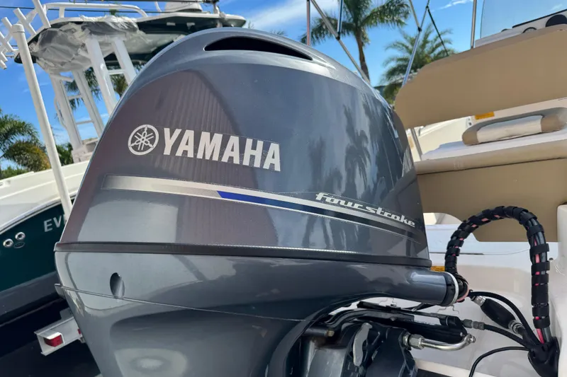 Slide: The Image of Close-up of a 2017 Key West 189 FS boat's metal component with screws. - 7