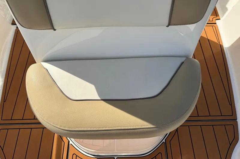 Slide: The Image of 2017 Key West 189 FS boat interior with teak flooring and white side panel. - 79
