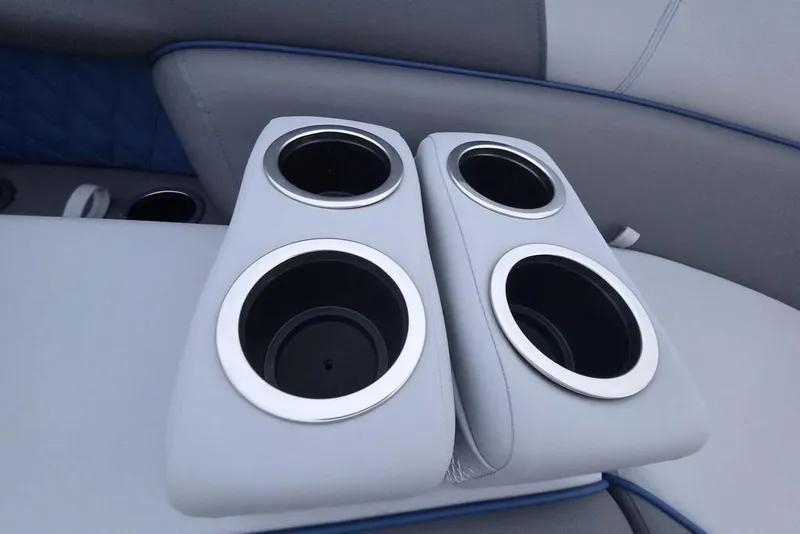 Slide: The Image of Cup holders on Veranda Vista 22RC 2026 boat, featuring sleek design and modern upholstery. - 12