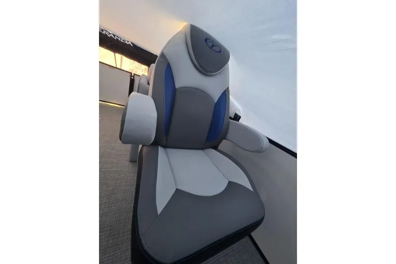 Slide: The Image of Luxurious seating on 2026 Veranda Vista 22RC boat, featuring modern design and comfort. - 19