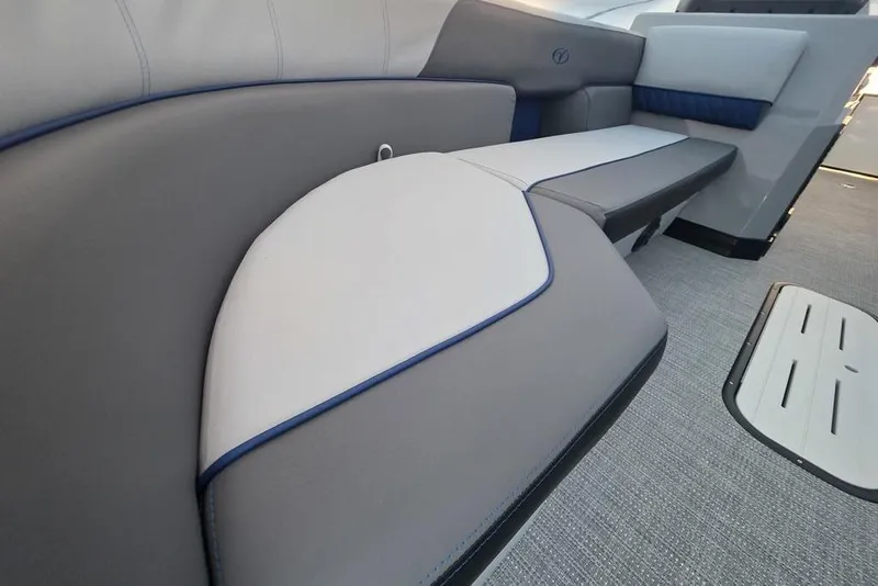 Slide: The Image of 2026 Veranda Vista 22RC boat interior with sleek, modern seating design. - 5