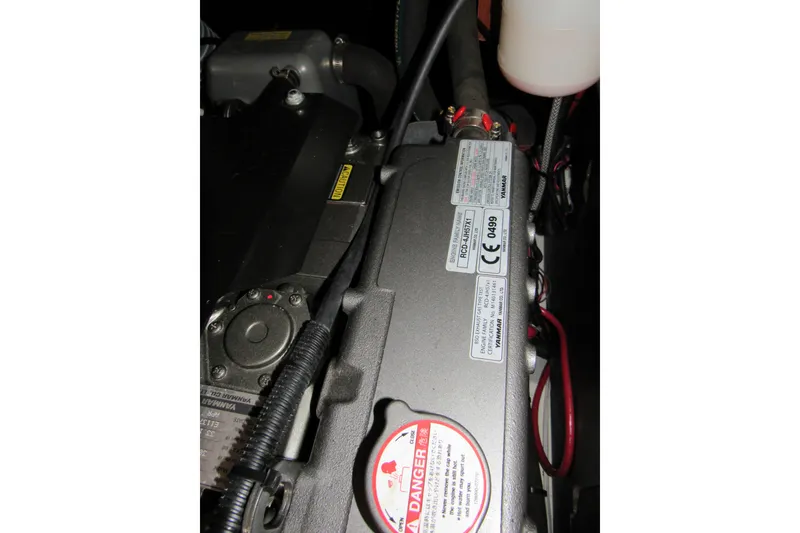 Slide: The Image of Engine compartment of 2017 Beneteau Oceanis 41.1 sailboat, featuring Yanmar components. - 44