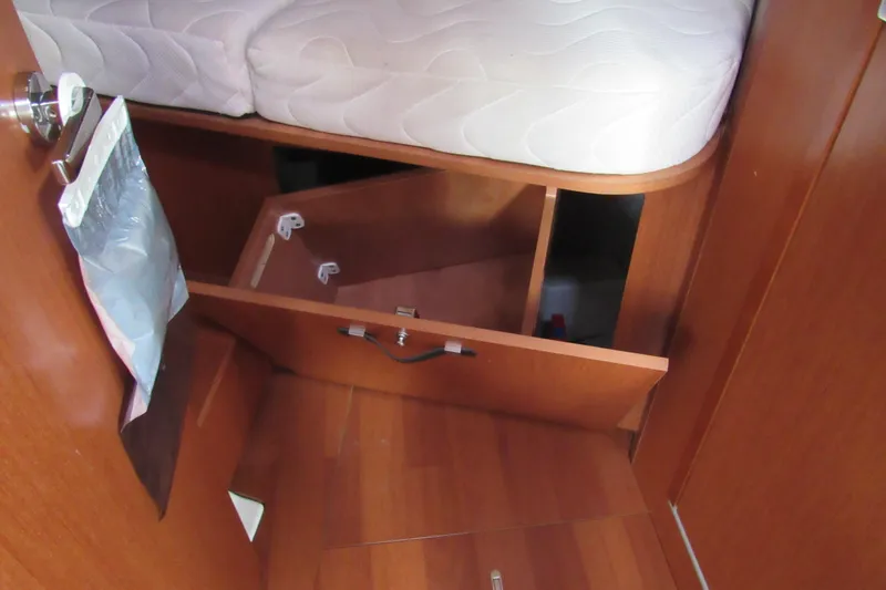 Slide: The Image of Interior storage compartment in 2017 Beneteau Oceanis 41.1 sailboat cabin. - 49