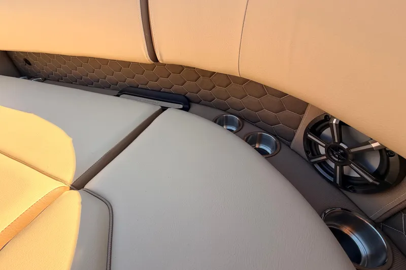 Slide: The Image of Luxurious seating and speaker detail in 2026 Veranda VR 265 VL Blackout Edition. - 7