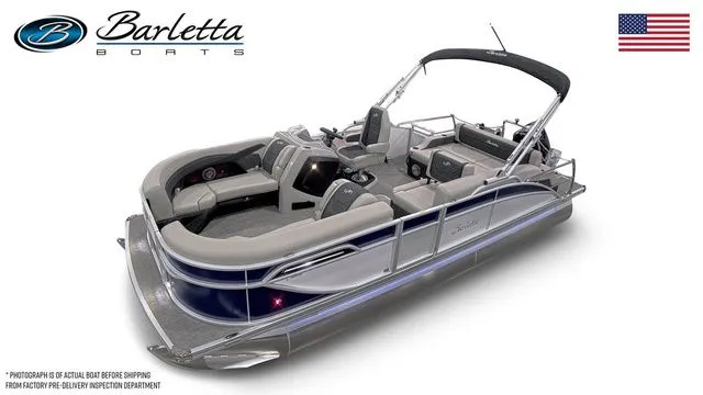 The Image of Barletta Boats Cabrio 22U 2026 pontoon with sleek design and comfortable seating. - 1