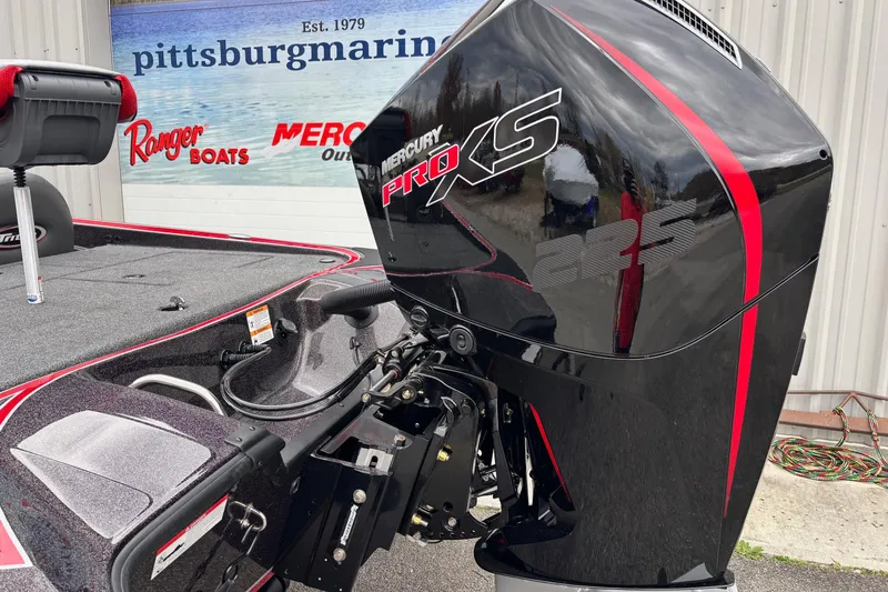 Slide: The Image of 2026 Triton 19 TrX Patriot boat with Mercury Pro XS engine at Pittsburg Marine. - 17