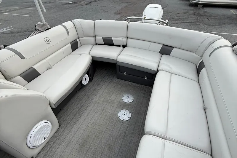 Slide: The Image of 2020 Godfrey AquaPatio 255 UL pontoon boat with spacious seating and modern design. - 12