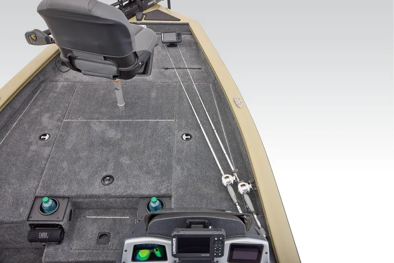 Slide: The Image of Manufacturer Provided Image: 2026 Tracker Pro Team 175 boat interior with fishing rods and seating. - 36