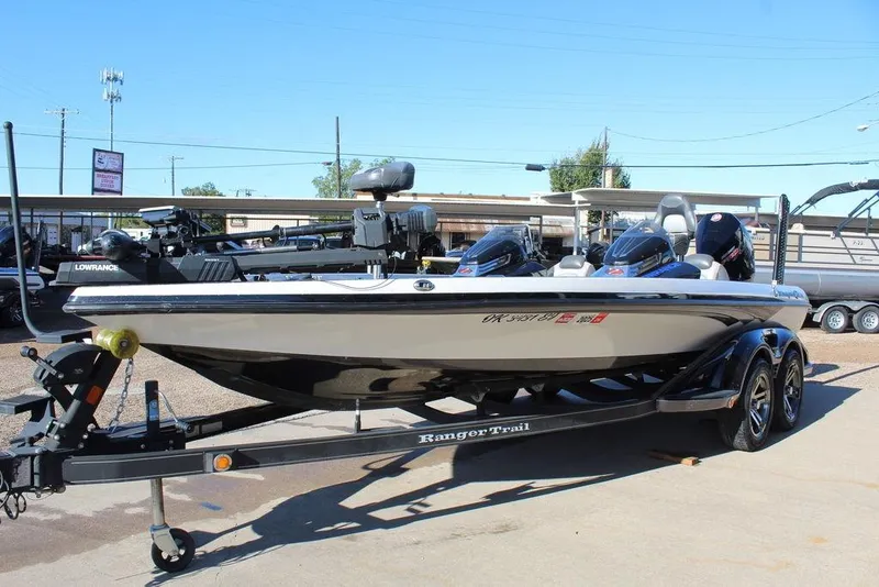 Slide: The Image of 2019 Ranger Z521 Comanche boat on trailer, equipped with Lowrance electronics. - 12