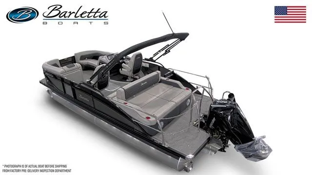 Slide: The Image of 2026 Barletta Cabrio 22UC pontoon boat with sleek design and modern features. - 3