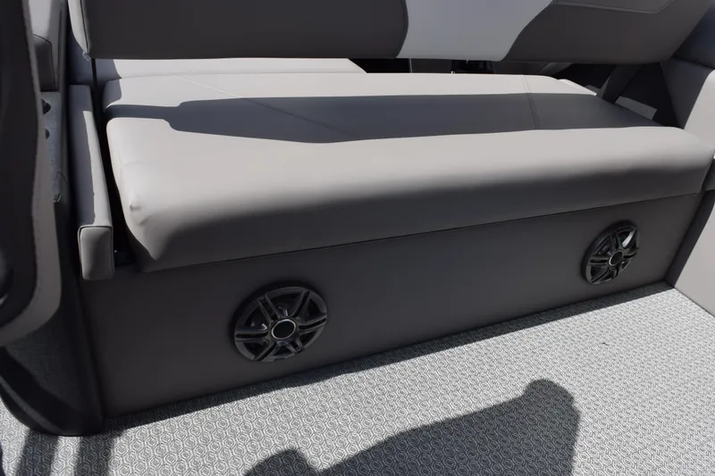 Slide: The Image of Rear seating area of 2026 Evotti 521 CS with integrated speakers. - 18