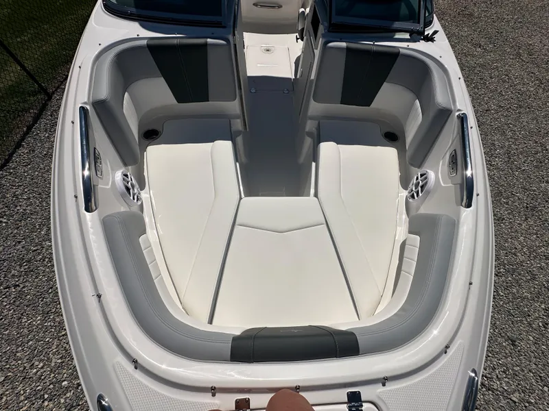 Slide: The Image of 2024 Chaparral 21 SSi OB boat interior, spacious seating and modern design. - 7