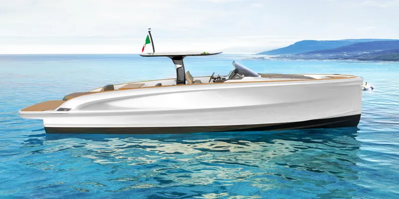 The Image of 2024 Solaris Power 40 Open yacht on clear blue water. - 0