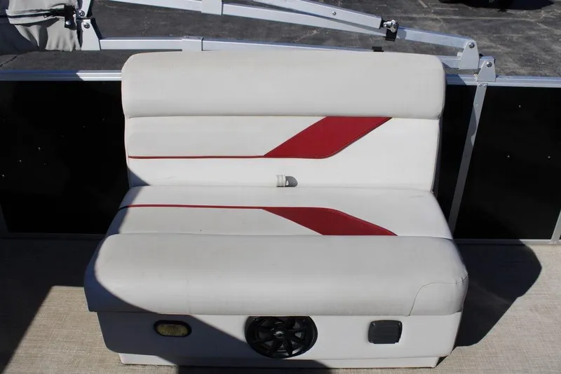 Slide: The Image of White and red boat seat on 2021 SunCatcher Select 22C pontoon. - 19