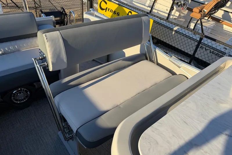 Slide: The Image of 2026 Avalon Catalina Entertainer boat seating with modern design and comfortable upholstery. - 24