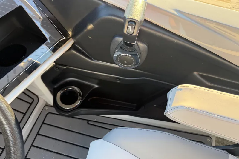 Slide: The Image of Interior of 2026 Avalon Catalina Entertainer boat with steering and control panel. - 38