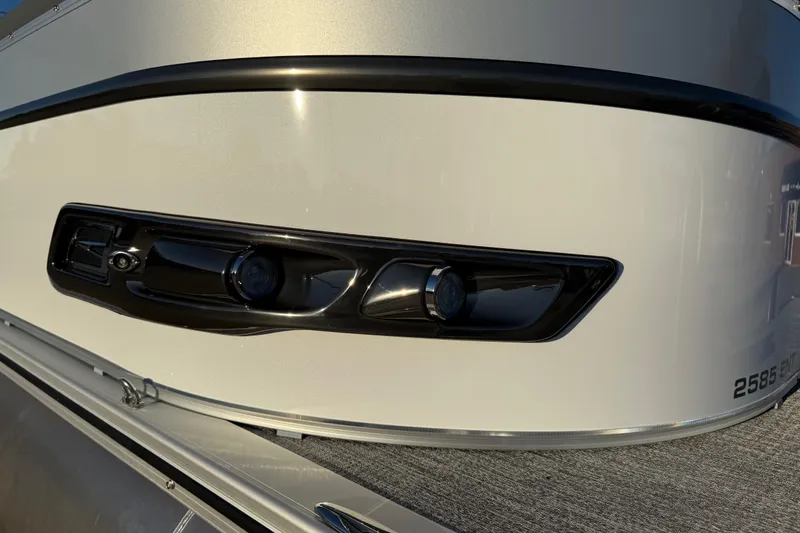 Slide: The Image of 2026 Avalon Catalina Entertainer boat exterior detail with sleek design and modern features. - 52