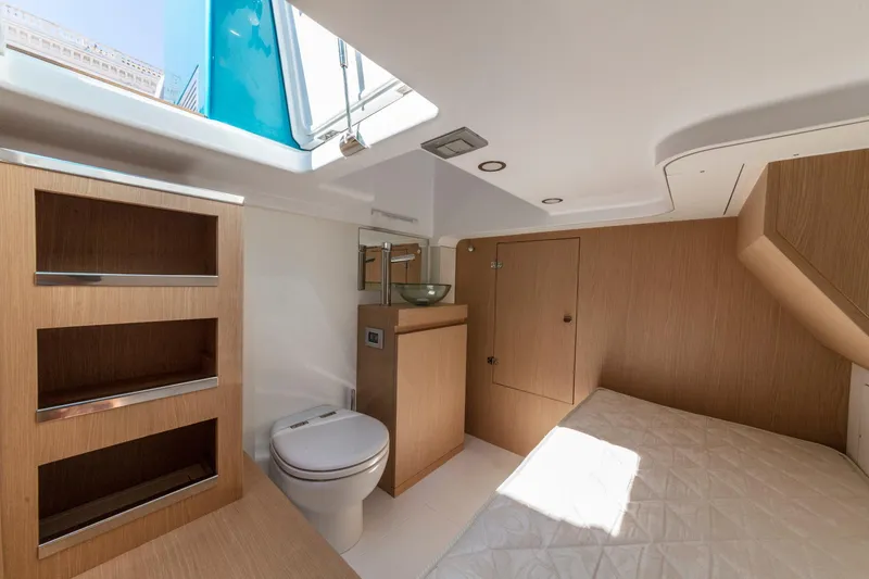 Slide: The Image of Interior cabin of 2024 Solaris Power 48 OPEN yacht with modern amenities. - 17