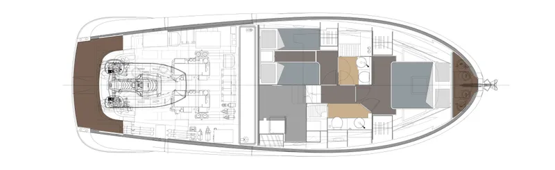Slide: The Image of Top view layout of 2024 Solaris Power 48 OPEN yacht. - 22