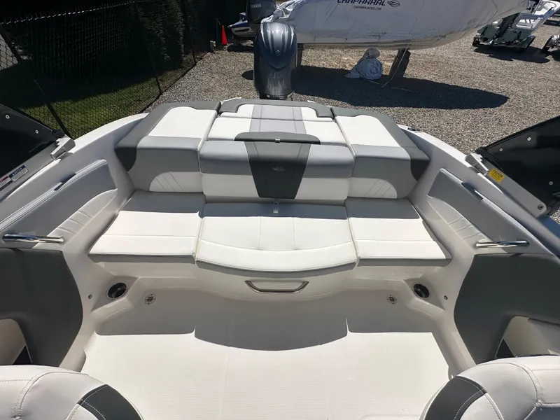 Slide: The Image of 2024 Chaparral 21 SSi OB boat interior with spacious seating and modern design. - 27