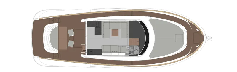 Slide: The Image of Top view layout of the 2024 Solaris Power 48 Flybridge yacht. - 18