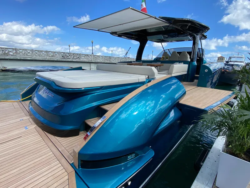 Slide: The Image of 2024 Solaris Power 52 Open luxury yacht with sleek design and spacious deck. - 5