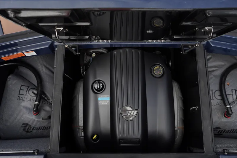 Slide: The Image of 2023 Malibu Wakesetter 23 LSV engine compartment with ballast system. - 16