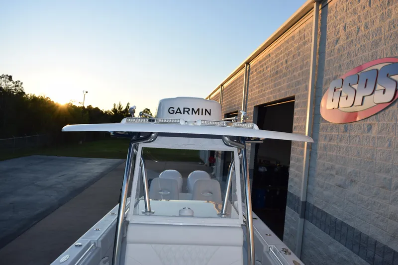 Slide: The Image of 2026 Contender 32 ST boat with Garmin equipment at GSPS dealership. - 14