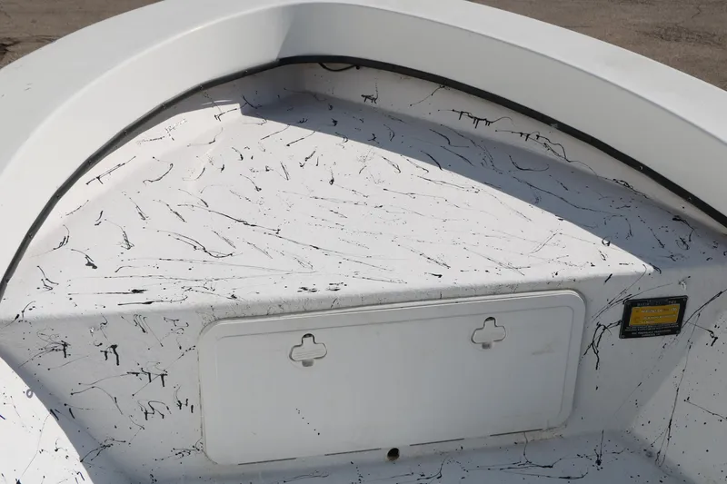Slide: The Image of 2018 Mr. B's Boats 16 Skiff interior with white and black speckled design. - 15