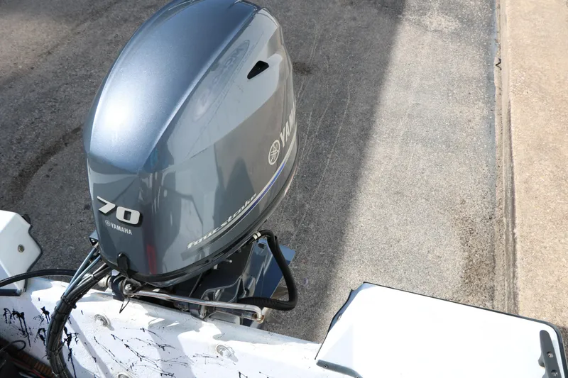 Slide: The Image of 2018 Mr. B's Boats 16 Skiff with Yamaha 70 horsepower outboard motor. - 17