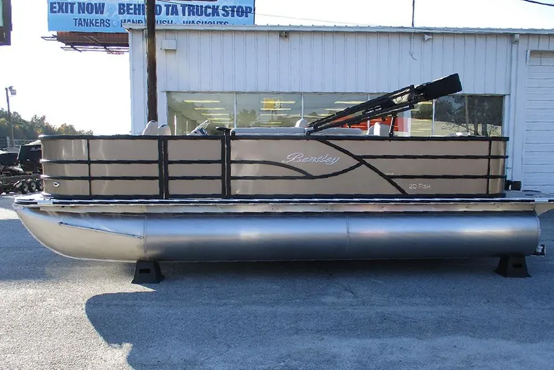 The Image of 2026 Bentley Pontoons Fish 200 4-Point pontoon boat displayed outdoors. - 0