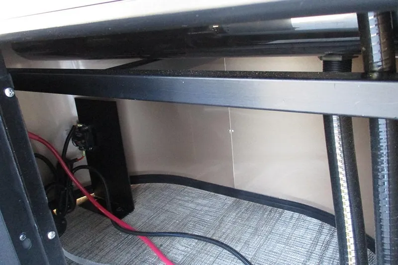 Slide: The Image of Interior view of 2026 Bentley Pontoons Fish 200 4-Point, showcasing wiring and structural components. - 26