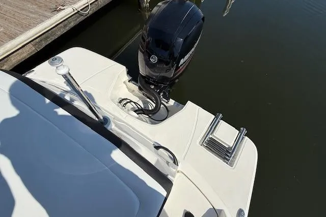 Slide: The Image of 2017 Sea Ray SPX 190 Outboard boat with Mercury engine, docked on calm water. - 16
