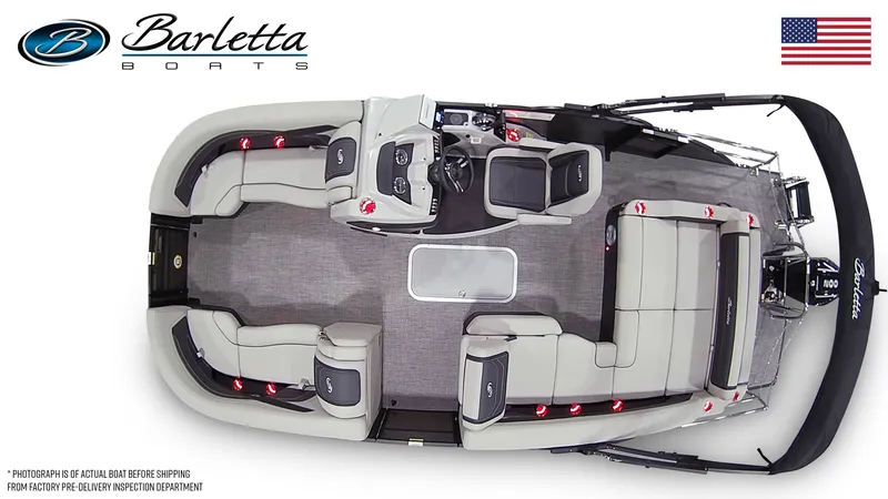 Slide: The Image of Aerial view of Barletta Cabrio 22 U boat, 2026 model. - 15