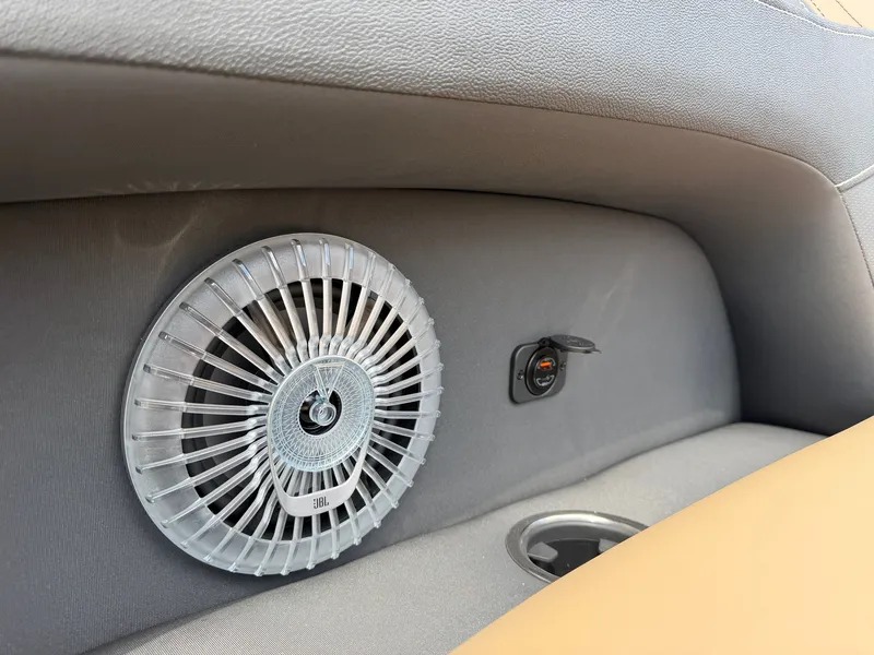 Slide: The Image of Close-up of a speaker and outlet in a boat. - 20