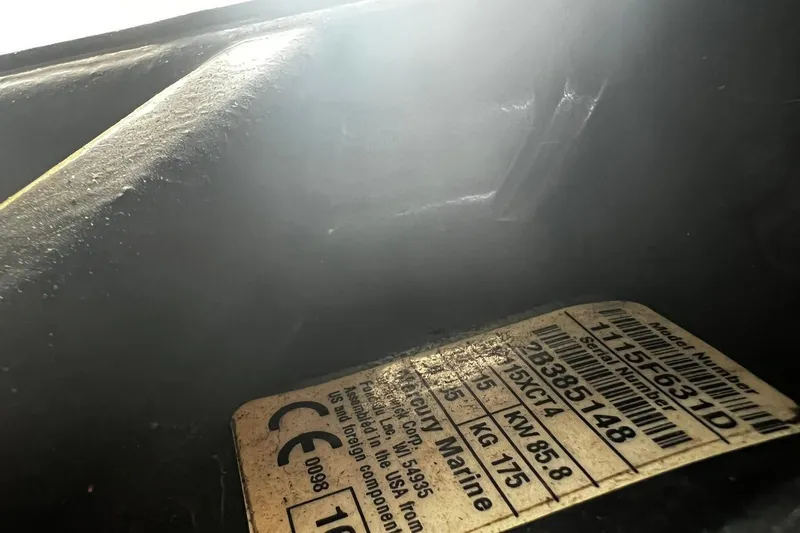 Slide: The Image of Label inside 2016 Carolina Skiff EV218 Sea Skiff, showing model and serial numbers. - 5