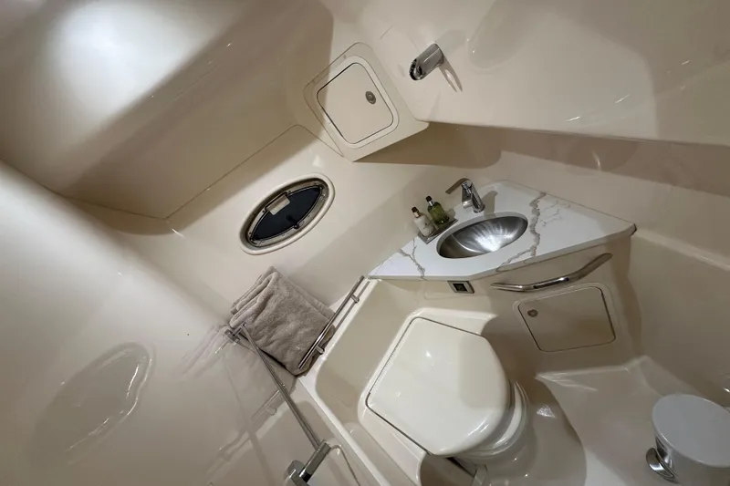 Slide: The Image of Luxurious bathroom in 2007 Sea Ray 44 Sundancer yacht with modern fixtures. - 30