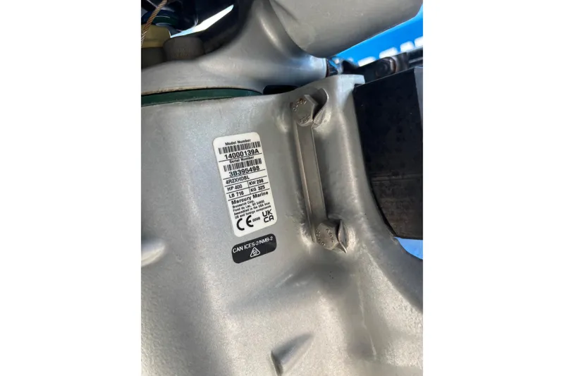 Slide: The Image of Close-up of a 2024 GSX 36 engine label with specifications and serial number. - 42